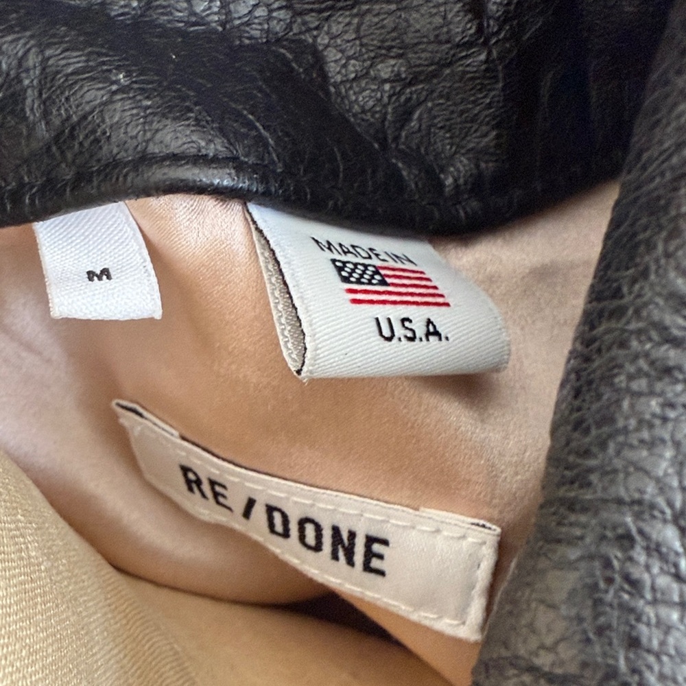 Re/Done Black Leather Moto Jacket - Picture 5 of 17